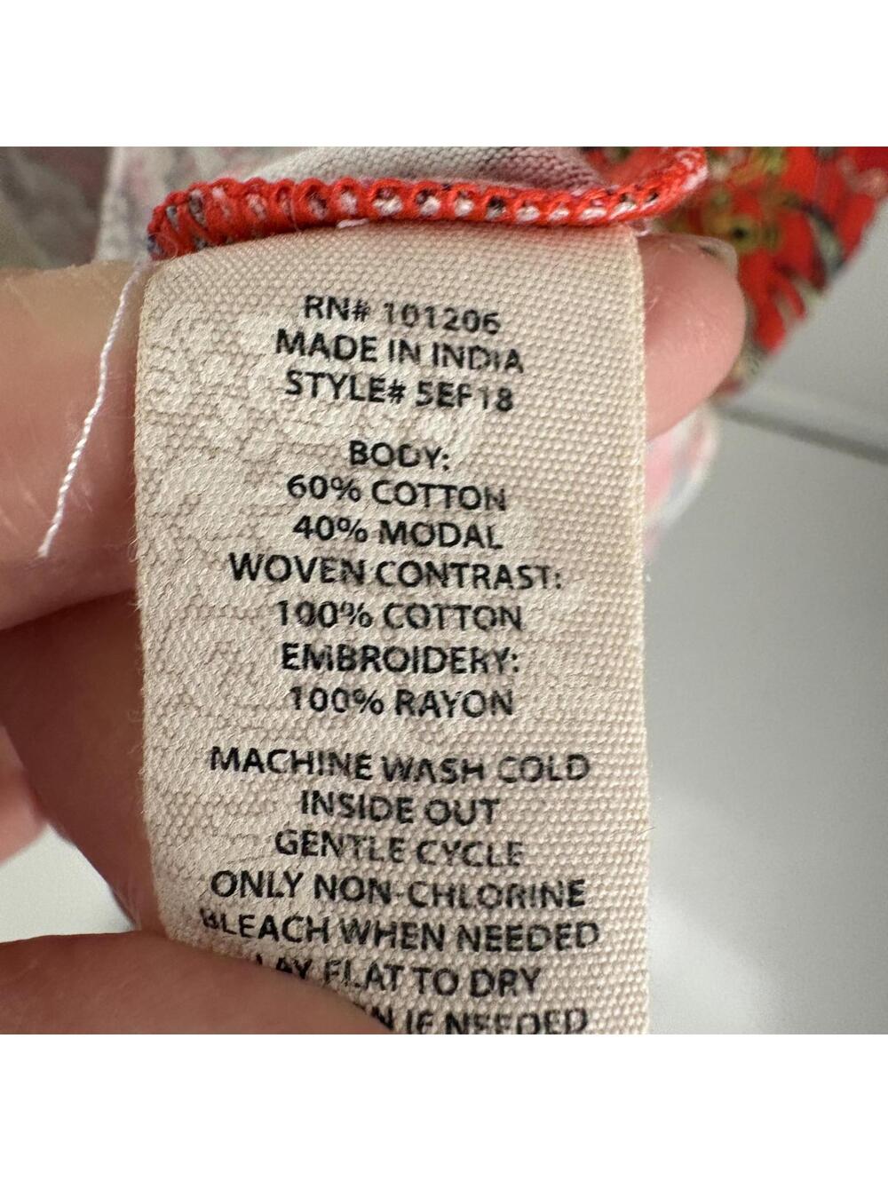 Soft Surroundings | Sleeveless V Neck Maxi Dress Red Yellow Tropical Floral 1X - Picture 9 of 9